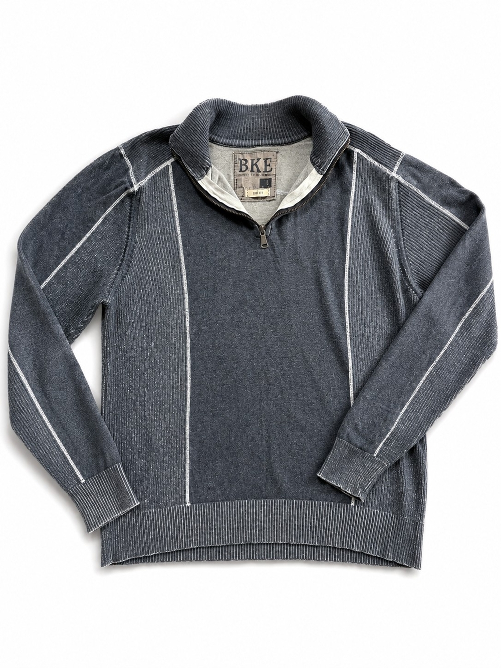 BKE Men's Charcoal Half-Zip Sweater